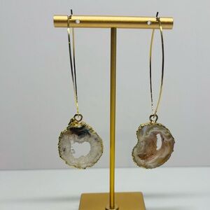 Light Pink and Cream Druzy Earrings
